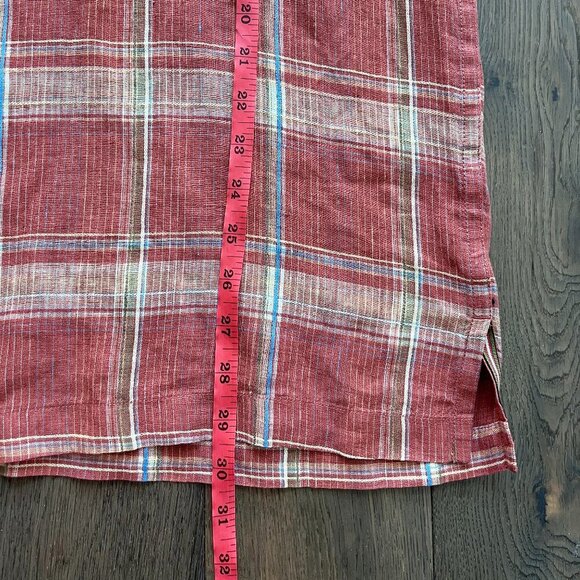 Tommy Bahama 100% Linen Plaid Button Up Shirt Short Sleeve Size L - Picture 5 of 6
